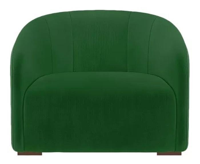 Imagem de Poltrona Decorativa Estofada Recepção Julia Suede Verde - LM DECOR