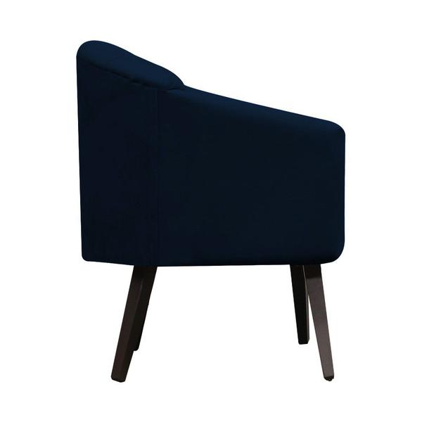 Imagem de Poltrona Decorativa Estrela Retrô Suede Azul Marinho - Meular.com