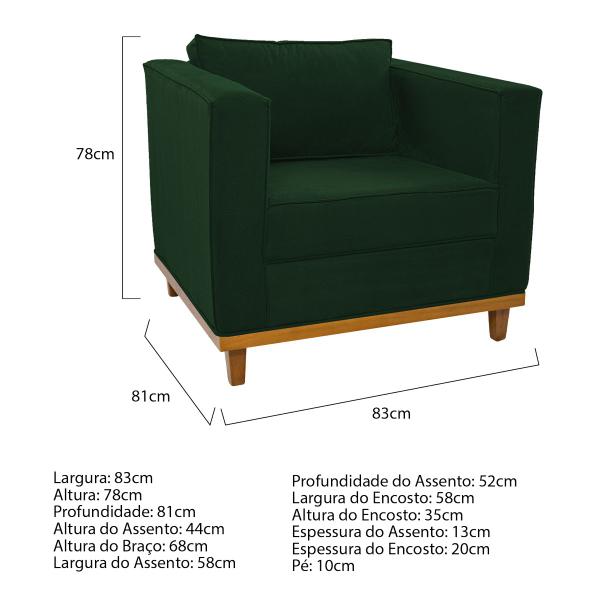 Imagem de Poltrona Decorativa Europa Suede ADJ Decor