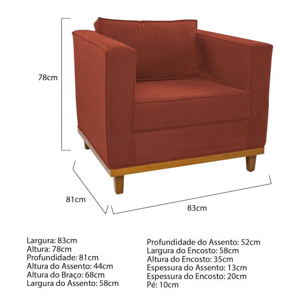 Imagem de Poltrona Decorativa Europa Suede Amarena Móveis