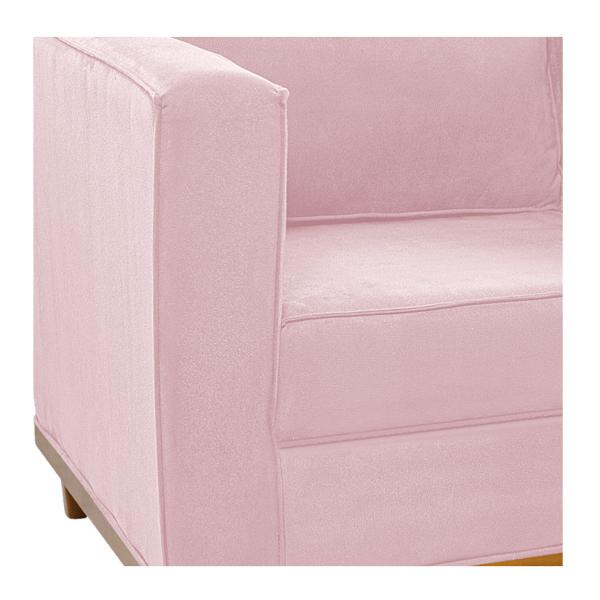 Imagem de Poltrona Decorativa Europa Suede Rosa Bebê ADJ Decor