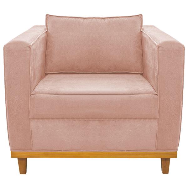 Imagem de Poltrona Decorativa Europa Suede Rosê ADJ Decor