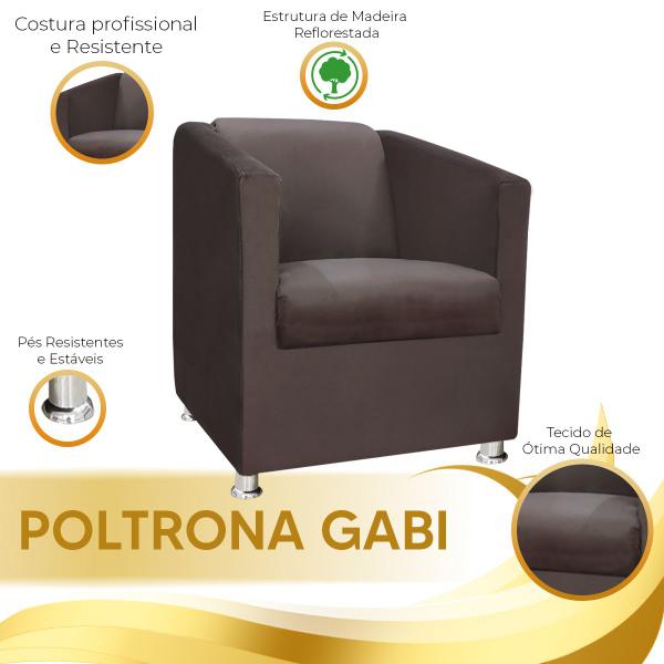 Imagem de Poltrona Decorativa Gabi para Recepção Sala e Quarto Suede - Shop das Cabeceiras