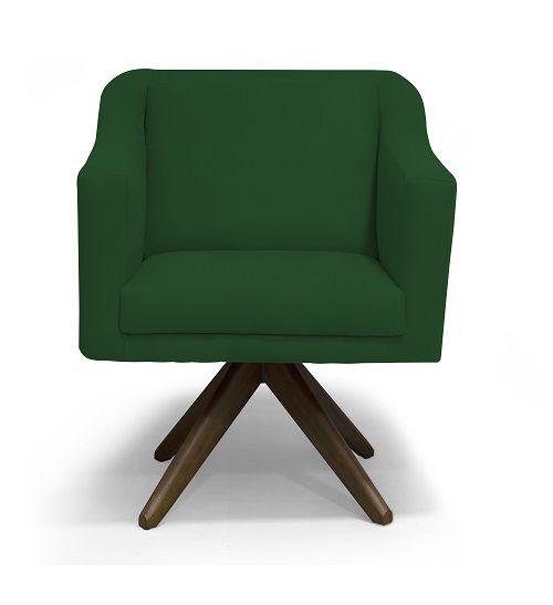 Imagem de Poltrona Decorativa Gabriela Suede Verde Base Giratória - MeuLar Decorações