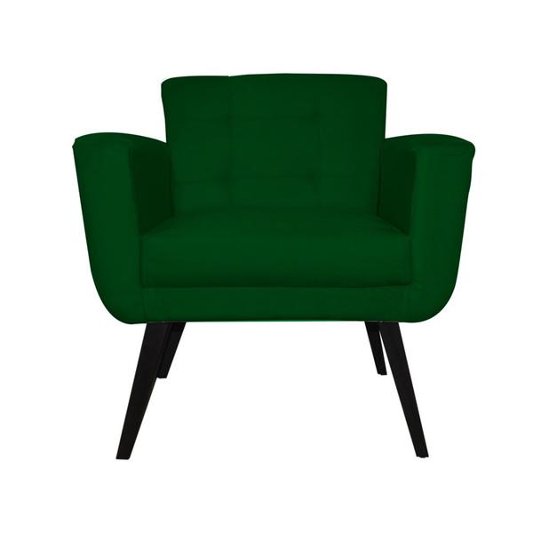 Imagem de Poltrona Decorativa Geovana Pés Palito Tabaco Suede Verde - DS Estofados