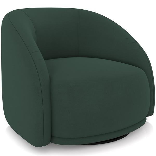 Imagem de Poltrona Decorativa Giratória Angelina M03 Veludo Verde Musgo - Lyam Decor