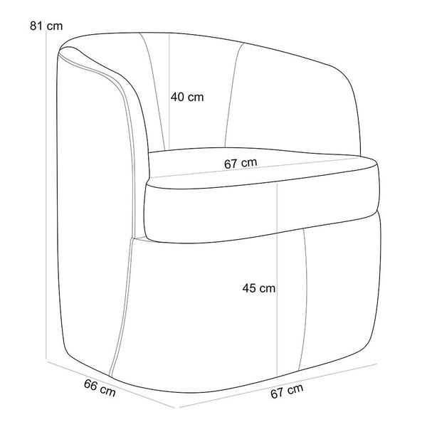 Imagem de Poltrona Decorativa Giratória Para Sala de Estar Siena K01 Veludo Marrom - Lyam Decor