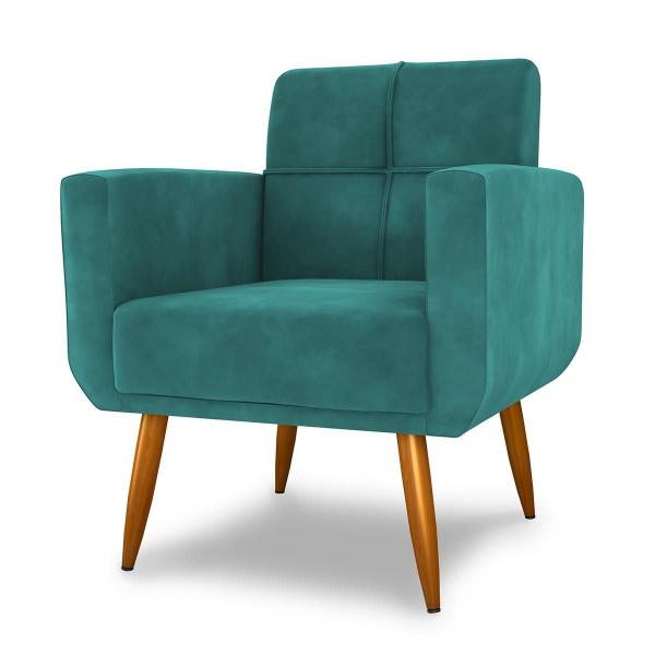 Imagem de Poltrona Decorativa Havana Veludo Verde Menta E437 - Matrix