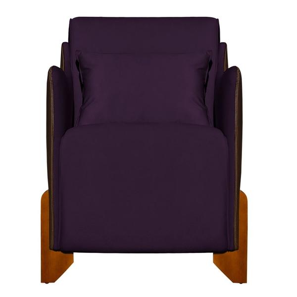 Imagem de Poltrona Decorativa Heloisa Veludo Roxo/Corano Marrom - Londrilar