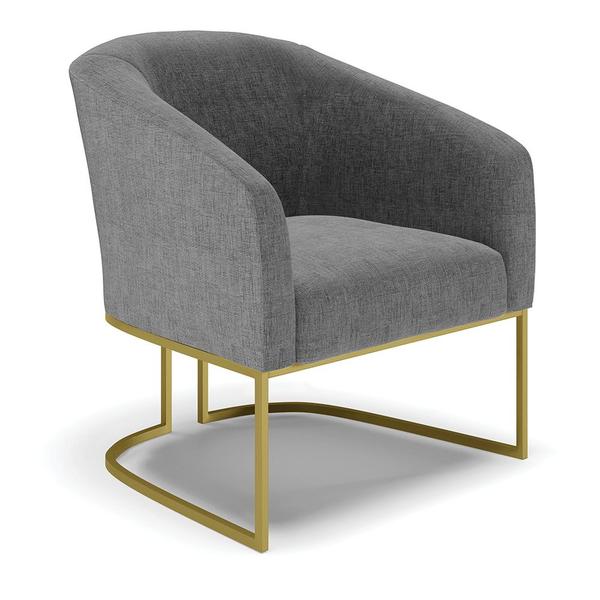 Imagem de Poltrona Decorativa Industrial Dourado Stella Linho D03 - D'Rossi