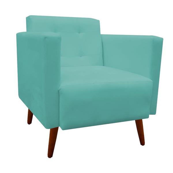 Imagem de Poltrona Decorativa Isa Suede Azul Tiffany  - D'Classe Decor