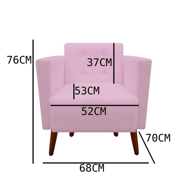 Imagem de Poltrona Decorativa Isa Suede Rosa Bebê - D'Classe Decor