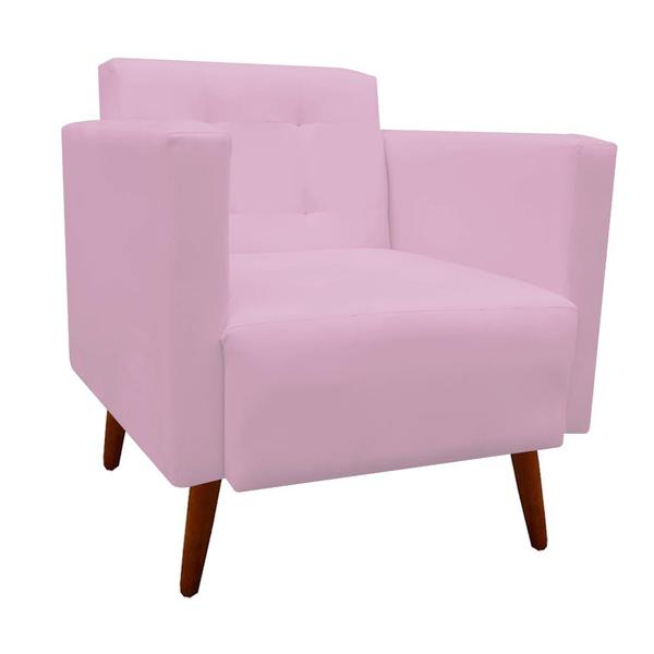 Imagem de Poltrona Decorativa Isa Suede Rosa Bebê - D'Classe Decor