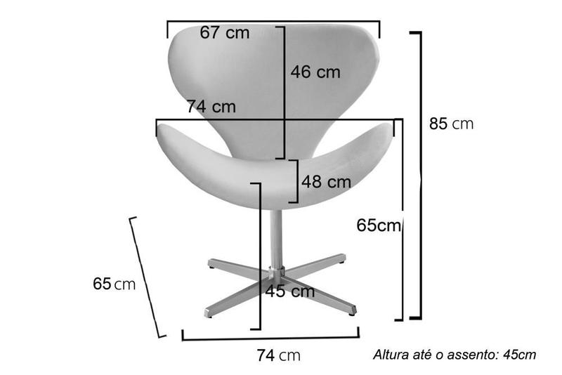 Imagem de Poltrona Decorativa Isis Swan Cadeira Giratória Pé Metal Escritório, Home Office