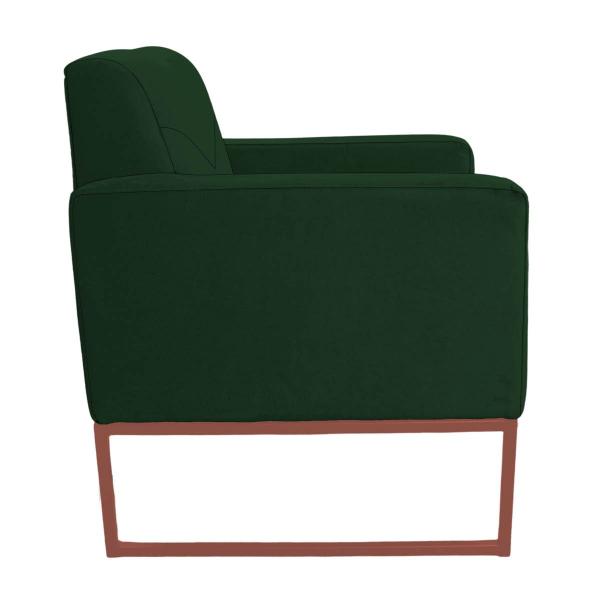 Imagem de Poltrona Decorativa Jade Base De Ferro Dourado Suede Verde - INCASA DECOR