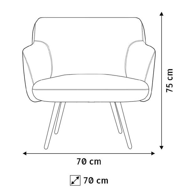 Imagem de Poltrona Decorativa Jade Pés Alumínio Metalizado C-315 Corano Tressê Linho Cinza Claro - Domi