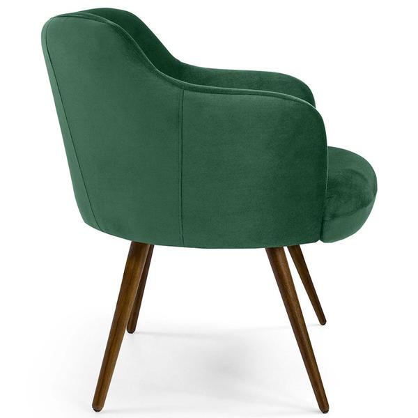 Imagem de Poltrona Decorativa Jade Pés Palito Suede Verde Esmeralda - Nexta Casa