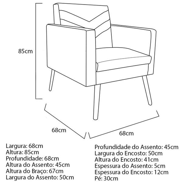 Imagem de Poltrona Decorativa Jade Recepçao Pes Palito Corano Bege - INCASA DECOR