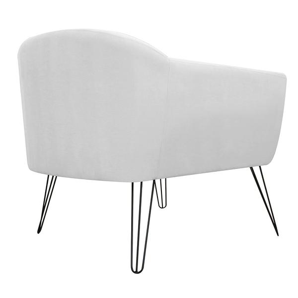 Imagem de Poltrona Decorativa Jolly Pés Aramado Suede Branco - DS Estofados