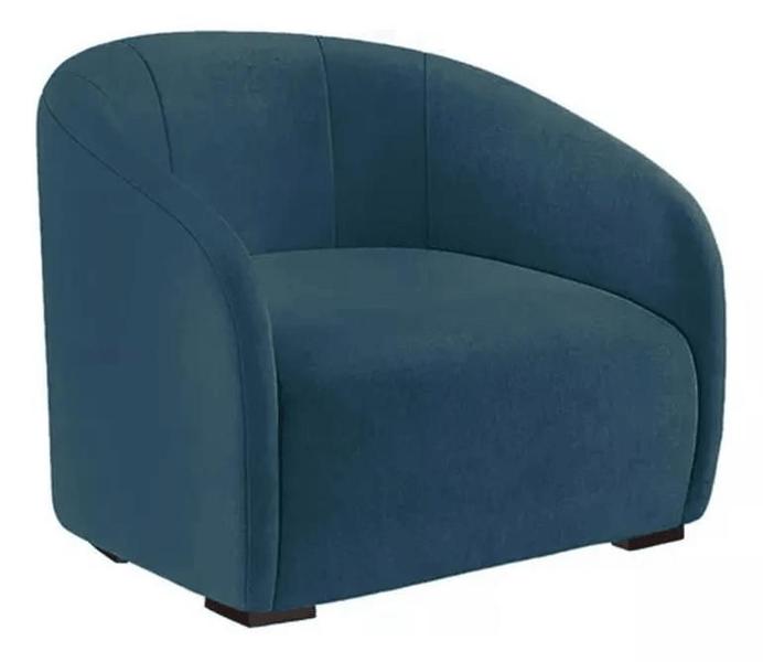 Imagem de Poltrona Decorativa Julia Sala Recepção Suede Azul Marinho - INCASA DECOR