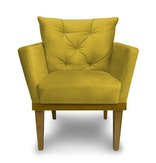 Imagem de Poltrona Decorativa Julia Suede Amarelo - Meu Lar Decorações