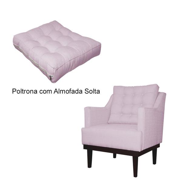 Imagem de Poltrona Decorativa Juliete Suede Rosê Pés Madeira Ms Decor