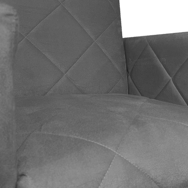 Imagem de Poltrona Decorativa Klara Suede Cinza Base De Ferro Cobre - Belliv Decor