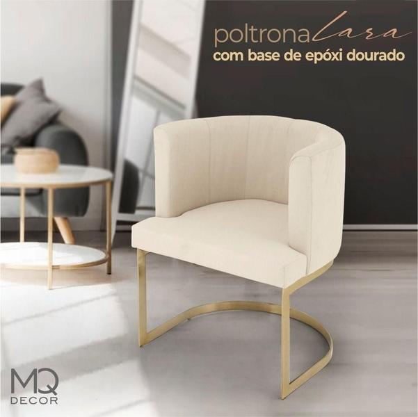 Imagem de Poltrona Decorativa Lara Base Dourada 