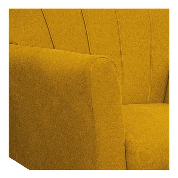 Imagem de Poltrona Decorativa Laura Pés Palito Mel Suede Amarelo - Amarena Móveis