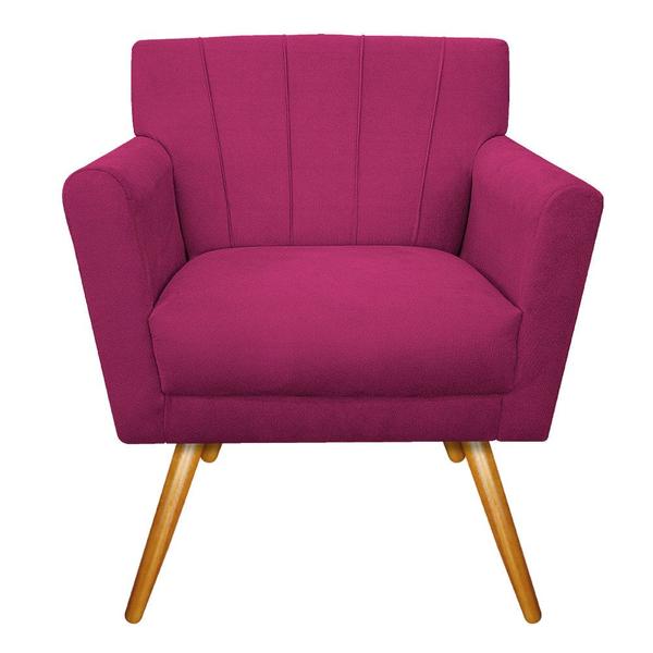 Imagem de Poltrona Decorativa Laura Pés Palito Mel Suede Pink - Amarena Móveis