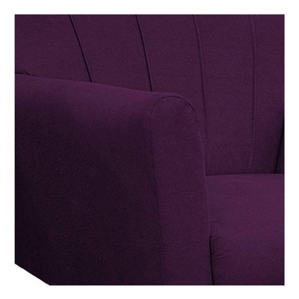 Imagem de Poltrona Decorativa Laura Pés Palito Mel Suede Roxo - Amarena Móveis