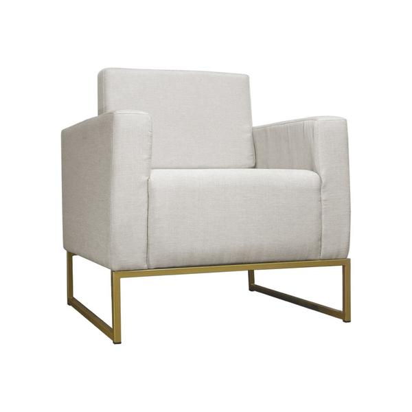 Imagem de Poltrona Decorativa Leticia Slim Com Base de Metal Suede Bege - DS Estofados