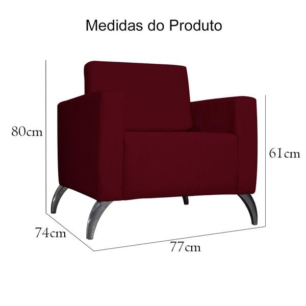 Imagem de Poltrona Decorativa Leticia Slim Pés Alumínio Suede  - MALTA DECOR