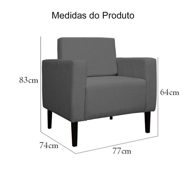 Imagem de Poltrona Decorativa Leticia Slim Veludo Cinza - Montanaris Decor