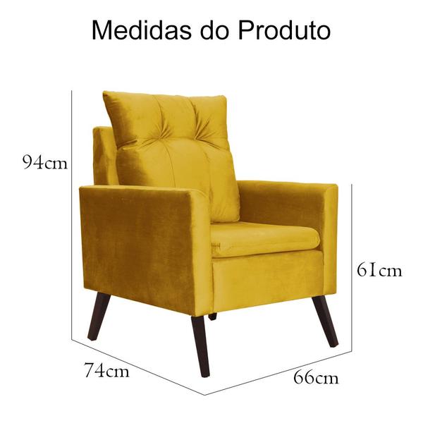 Imagem de Poltrona Decorativa Ligia Veludo Cores - DS Estofados