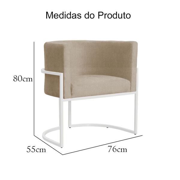 Imagem de Poltrona Decorativa Luana Base Branca Suede Cores - DS Estofados