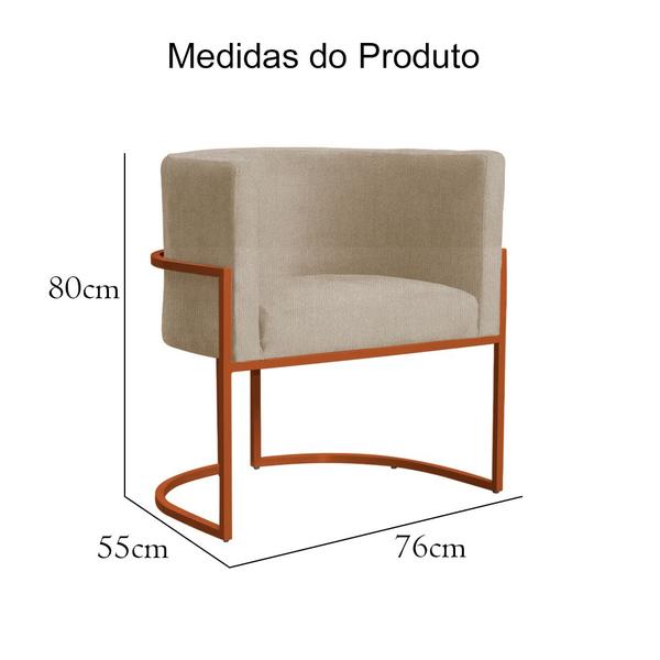 Imagem de Poltrona Decorativa Luana Base em Metal Bronze Suede - Estopar