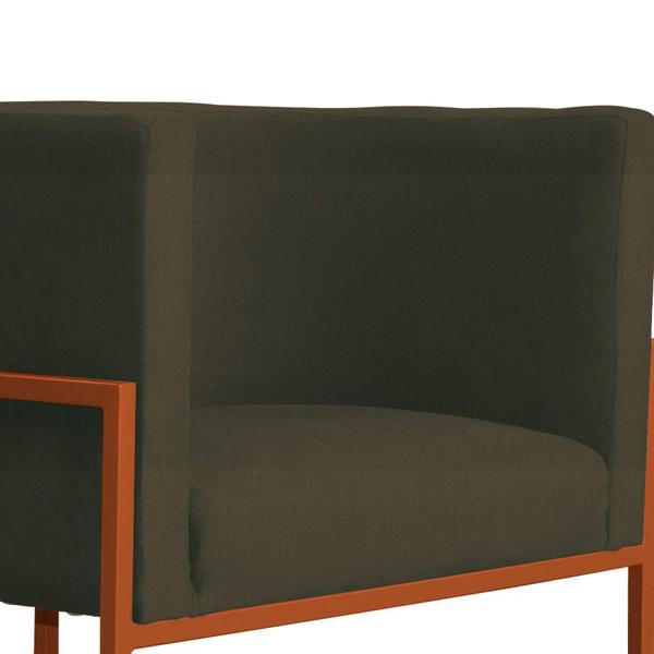 Imagem de Poltrona Decorativa Luana Base em Metal Bronze Suede - Estopar