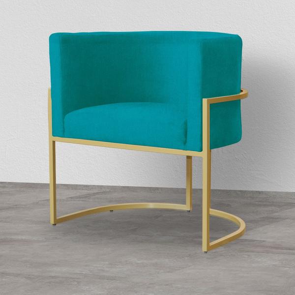 Imagem de Poltrona Decorativa Luana Base em Metal Suede - MALTA DECOR