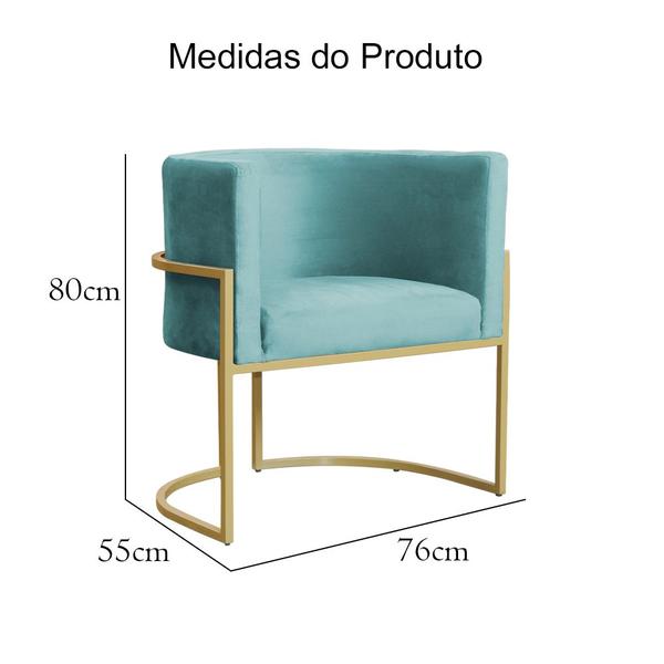 Imagem de Poltrona Decorativa Luana Base em Metal Veludo - MALTA DECOR