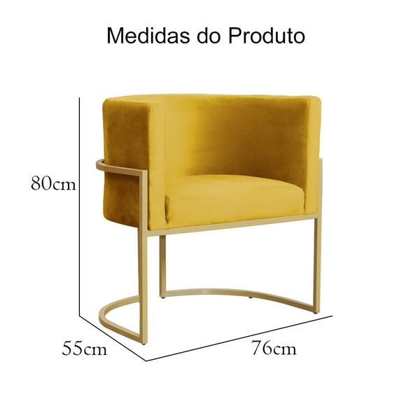 Imagem de Poltrona  Decorativa Luana belo tok Base Dourada - Veludo Mostarda