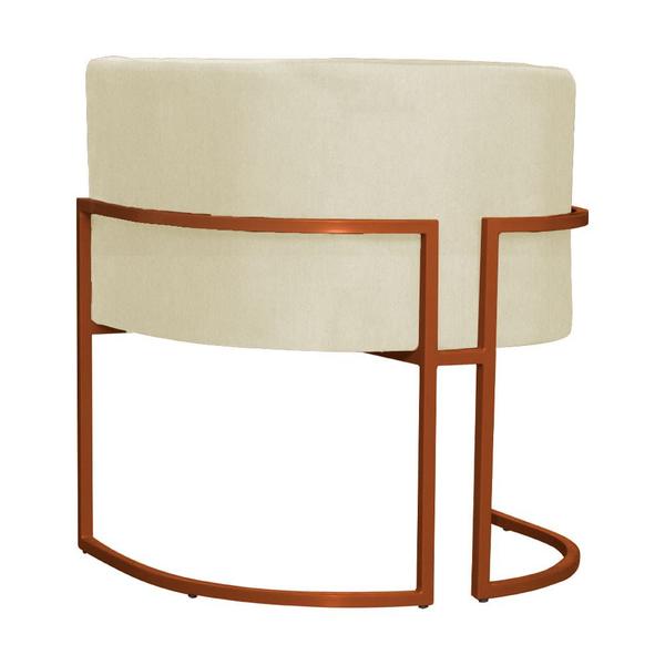 Imagem de Poltrona Decorativa Luana Suede Marfim Base Metálica Cobre - Belliv Decor