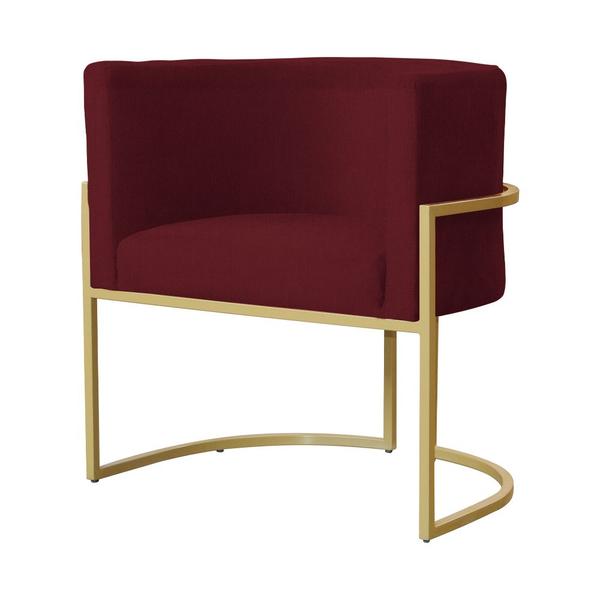 Imagem de Poltrona Decorativa Luana Suede Marsala Base Dourada Ms Decor