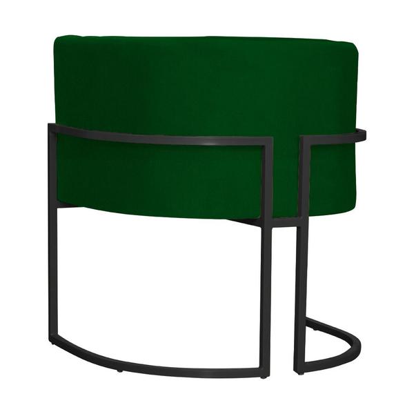 Imagem de Poltrona Decorativa Luana Suede Verde Base Preta Ms Decor