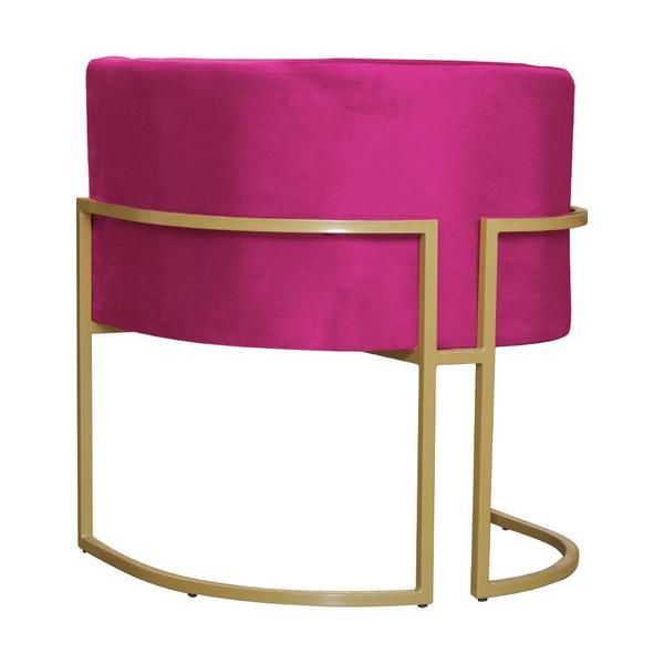 Imagem de Poltrona Decorativa Luana Veludo Rosa Pink Base Dourada Mz Decor