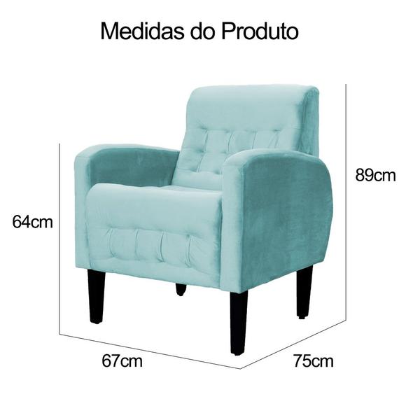 Imagem de Poltrona Decorativa Luiza Para Sala de Tv Veludo Cores - DS Estofados