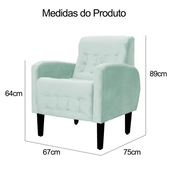 Imagem de Poltrona Decorativa Luiza Para Sala de Tv Veludo Cores - DS Estofados