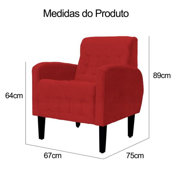 Imagem de Poltrona Decorativa Luiza Pés Trapézio Suede Cores - DS Estofados