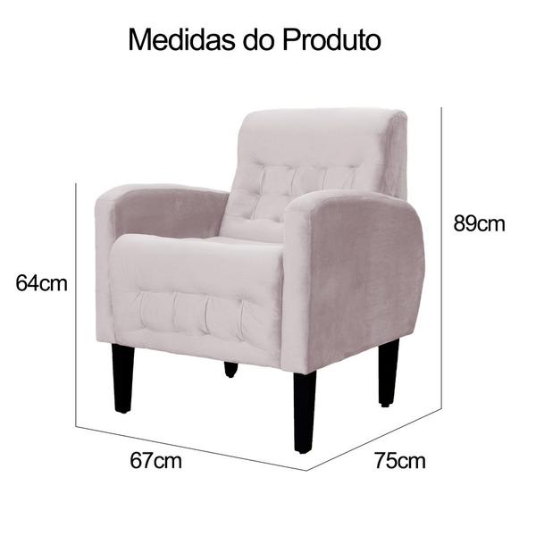 Imagem de Poltrona Decorativa Luiza Requinte Veludo Cores - DS Estofados