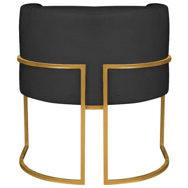 Imagem de Poltrona Decorativa Luna Base de Ferro Dourado Suede